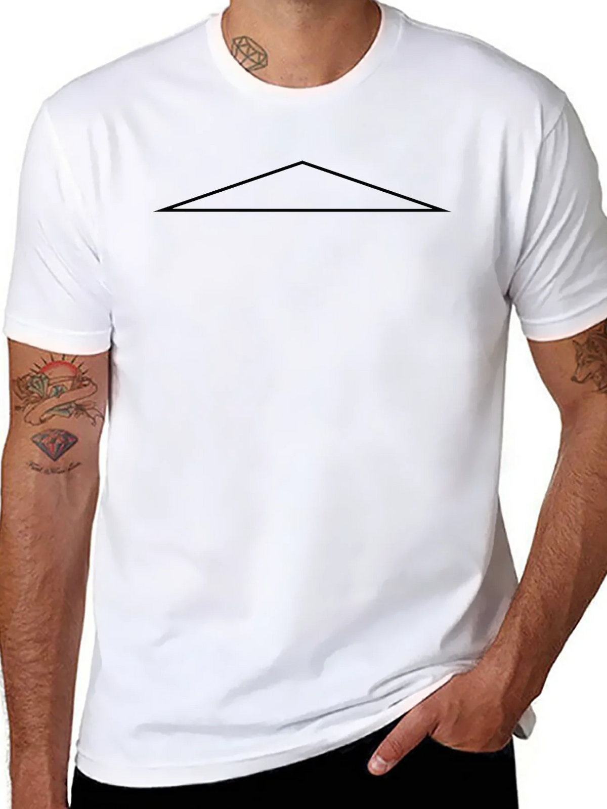 Minimalist Black T-Shirt with Triangle Design product image 10