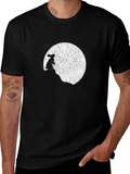 Rabbit Moon Mens Black Graphic T-Shirt product image 1