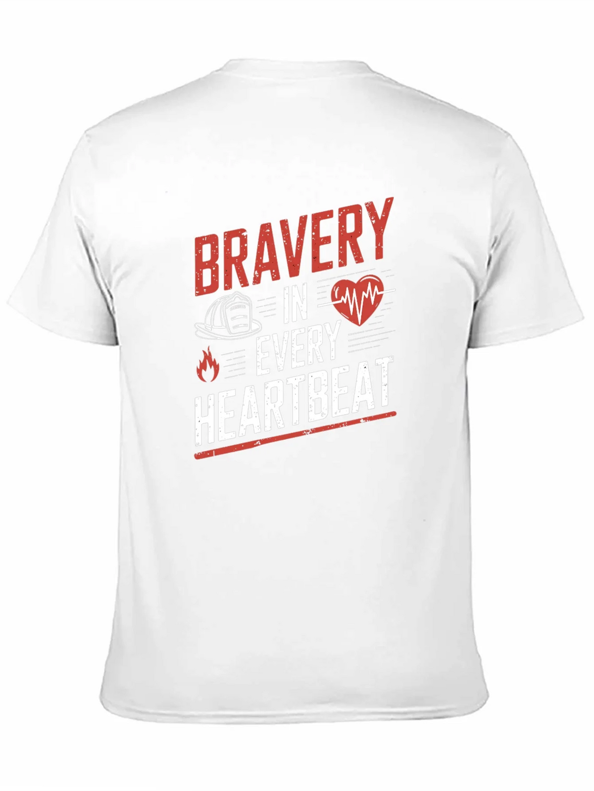 Bravery in Every Heartbeat Firefighter Graphic Tee product image 2