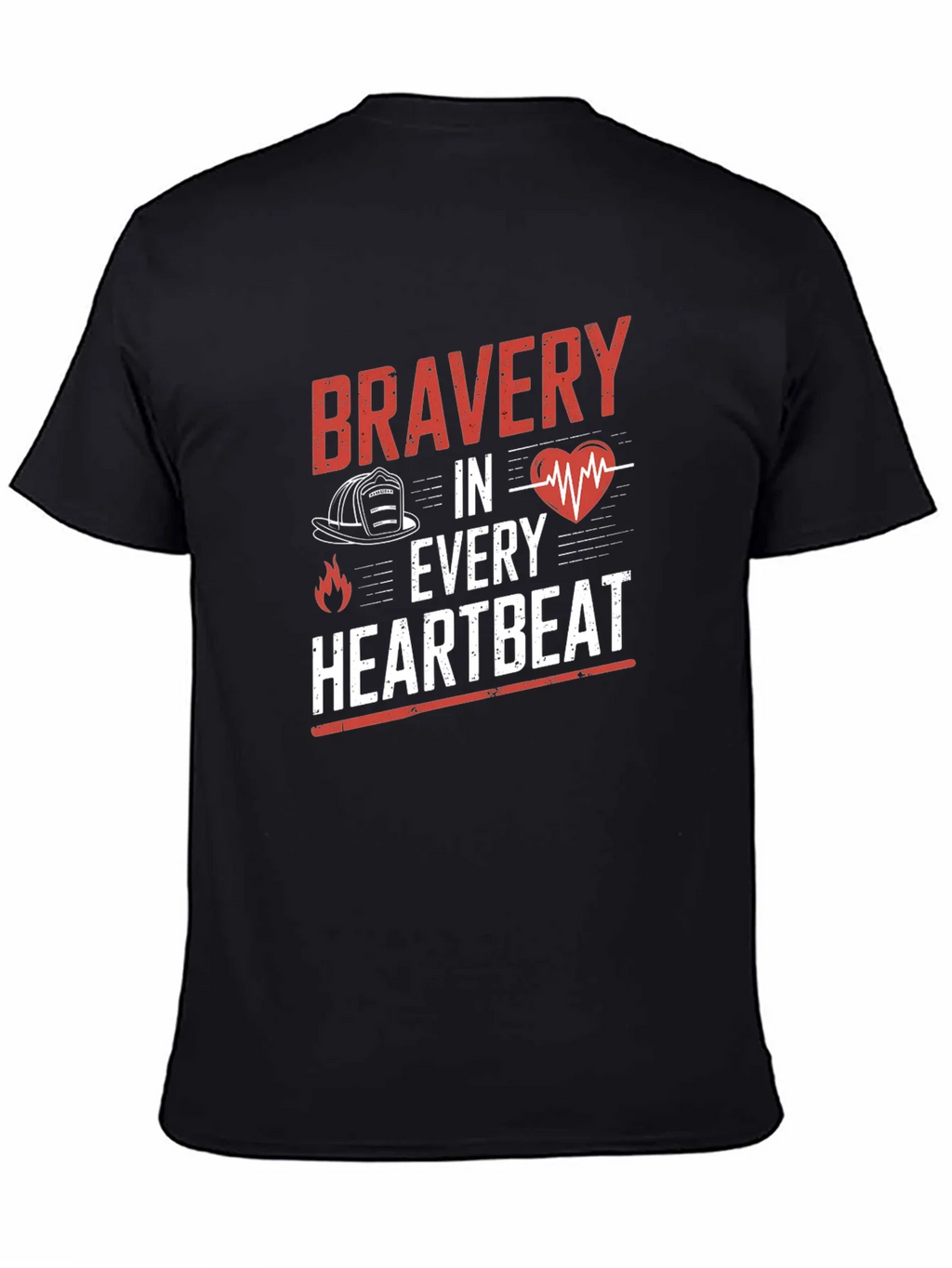 Bravery in Every Heartbeat Firefighter Graphic Tee product image 7