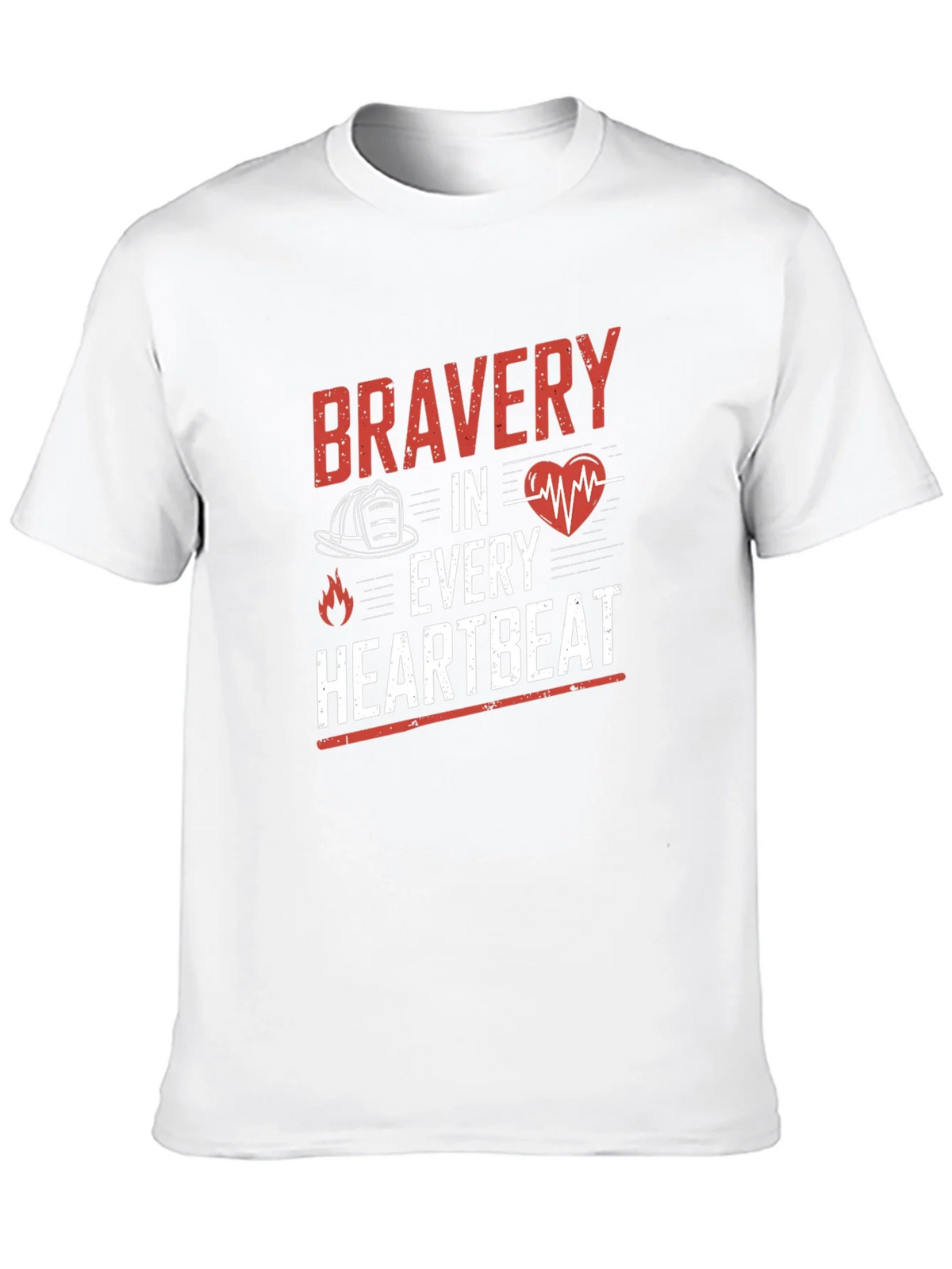 Bravery in Every Heartbeat Firefighter Graphic Tee product image 12