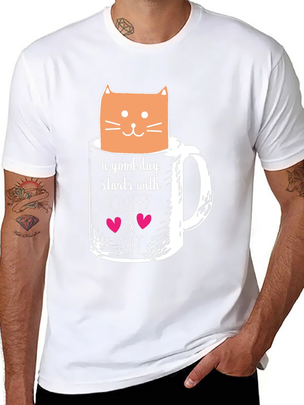 Coffee and Cat Graphic T-Shirt product image 10