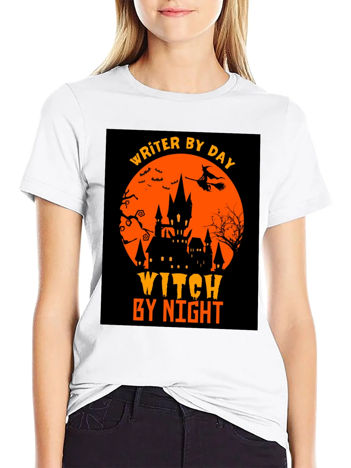 Writer By Day Witch By Night Halloween T-Shirt product image 11