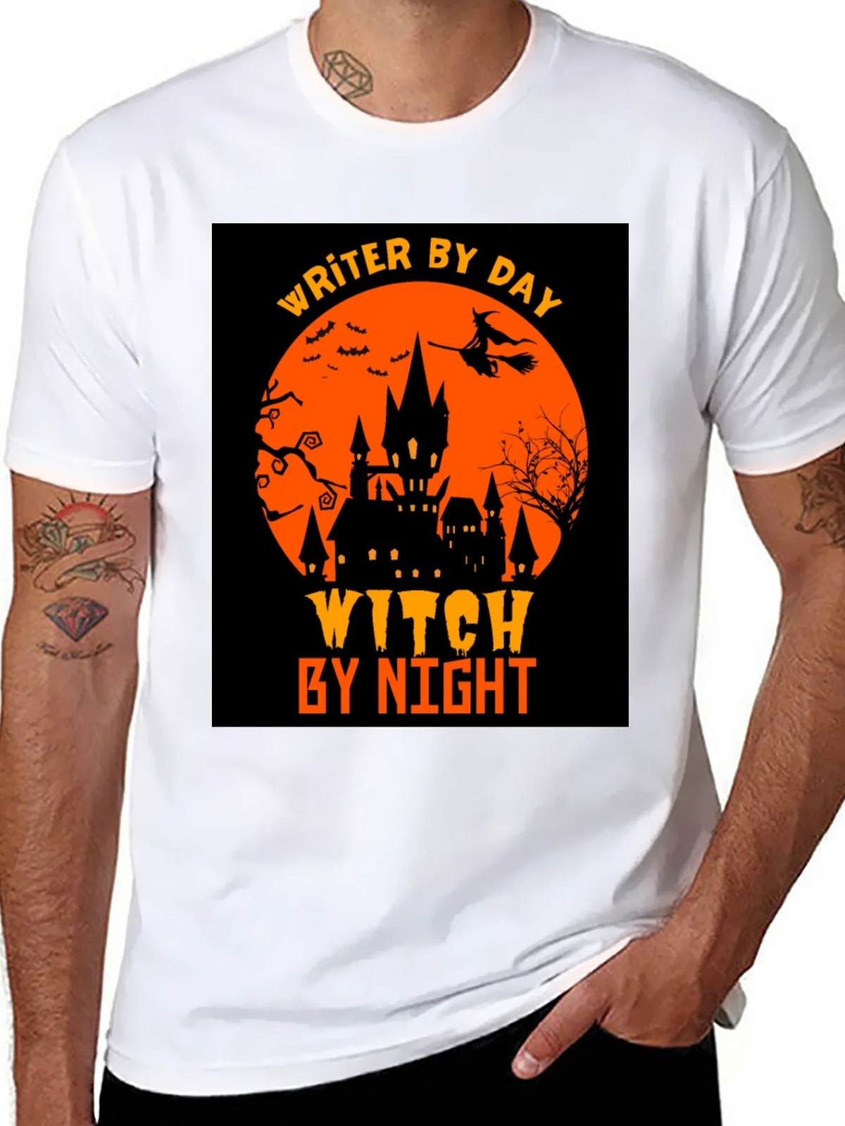 Writer By Day Witch By Night Halloween T-Shirt product image 10