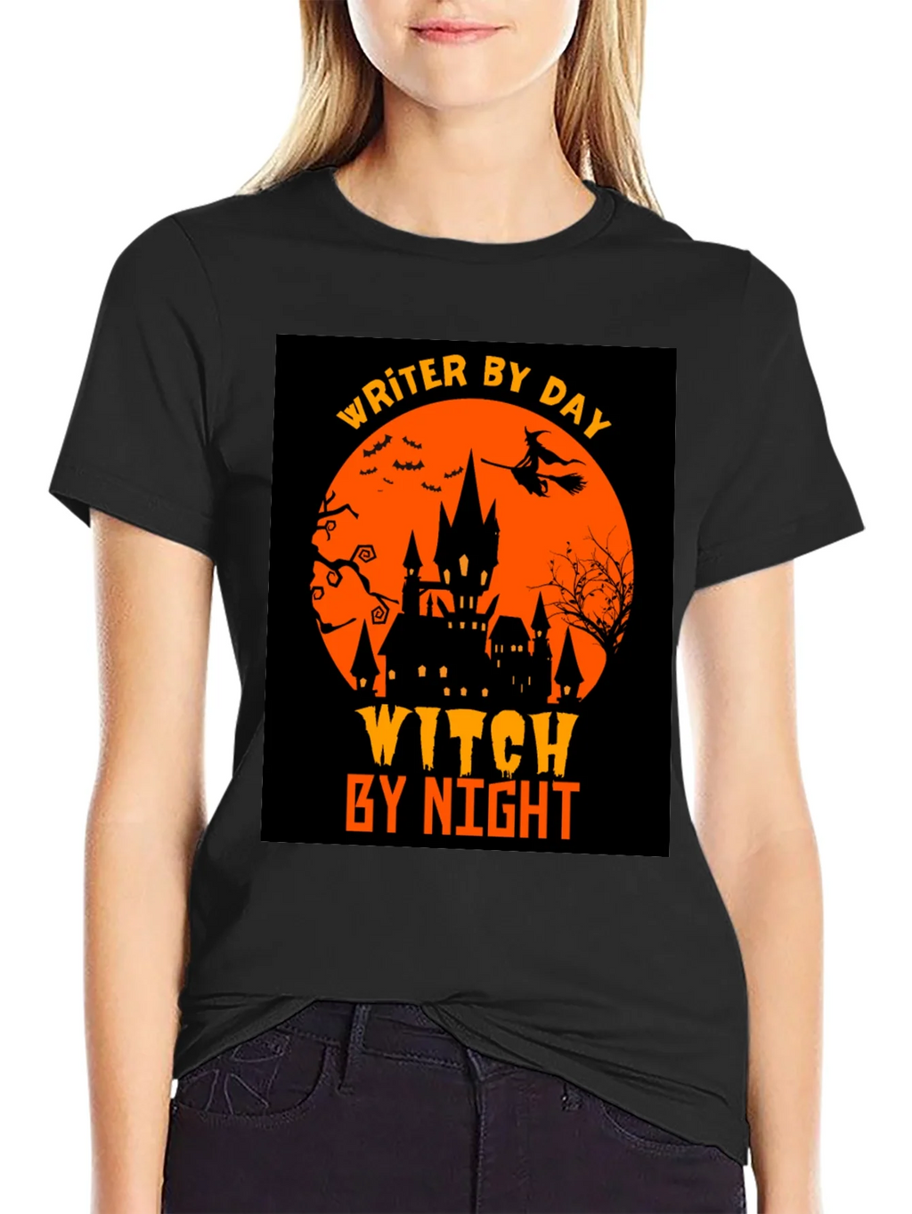 Writer By Day Witch By Night Halloween T-Shirt product image 5