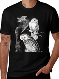 Two Owls Black T-Shirt | Nature Lovers product image 1