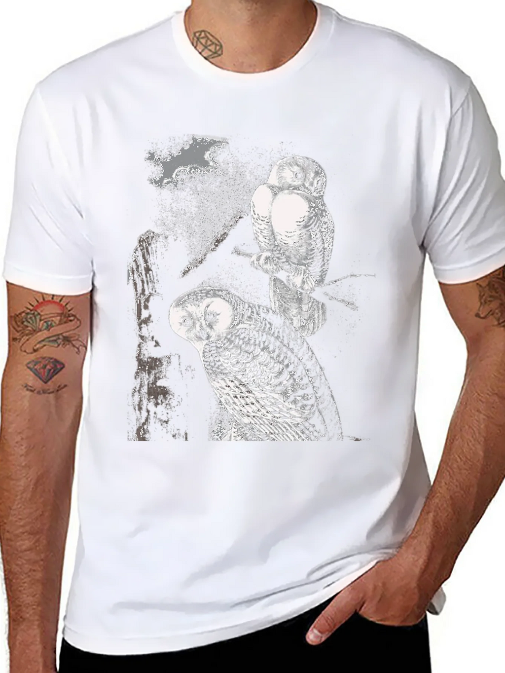 Two Owls Black T-Shirt | Nature Lovers product image 10