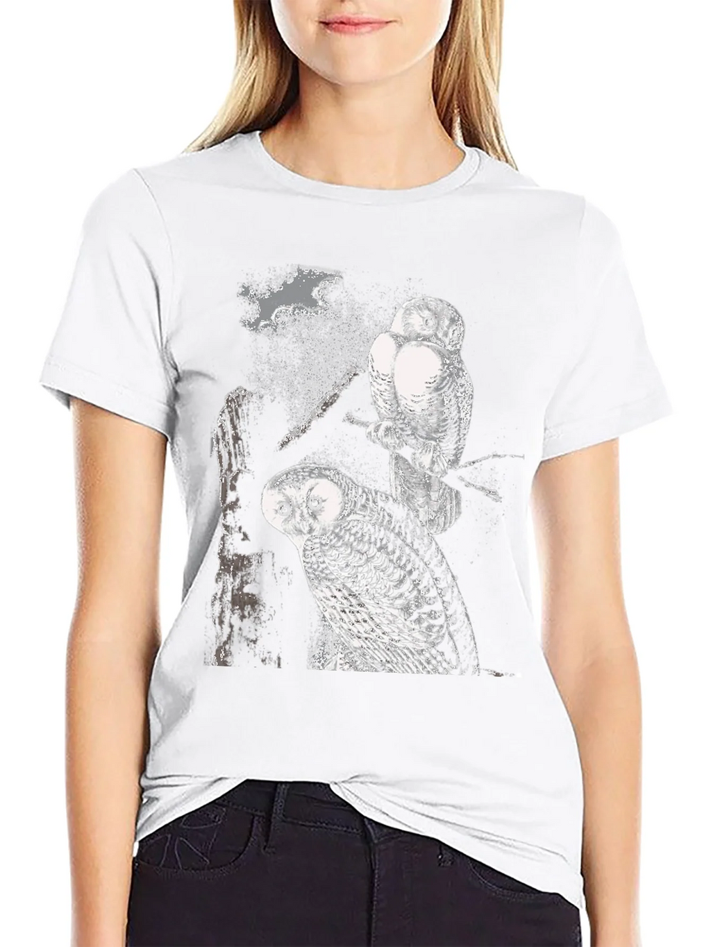 Two Owls Black T-Shirt | Nature Lovers product image 11