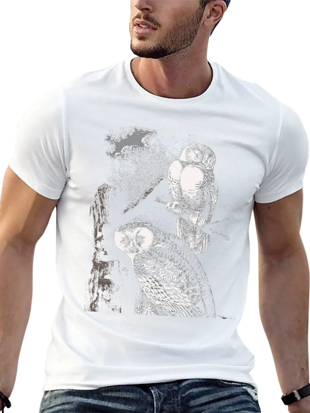 Two Owls Black T-Shirt | Nature Lovers product image 4