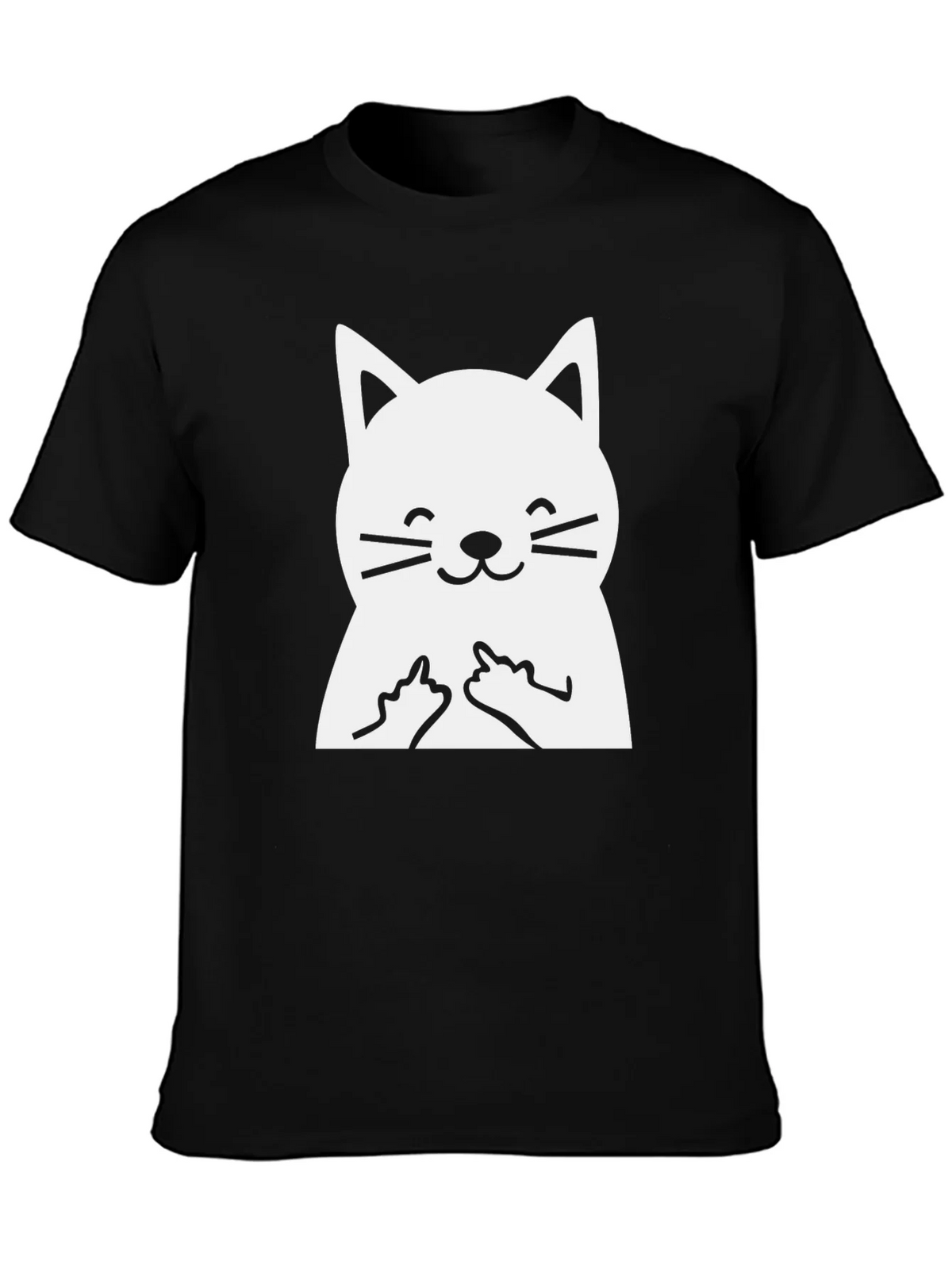 Funny Cat Middle Finger Graphic T-Shirt product image 6