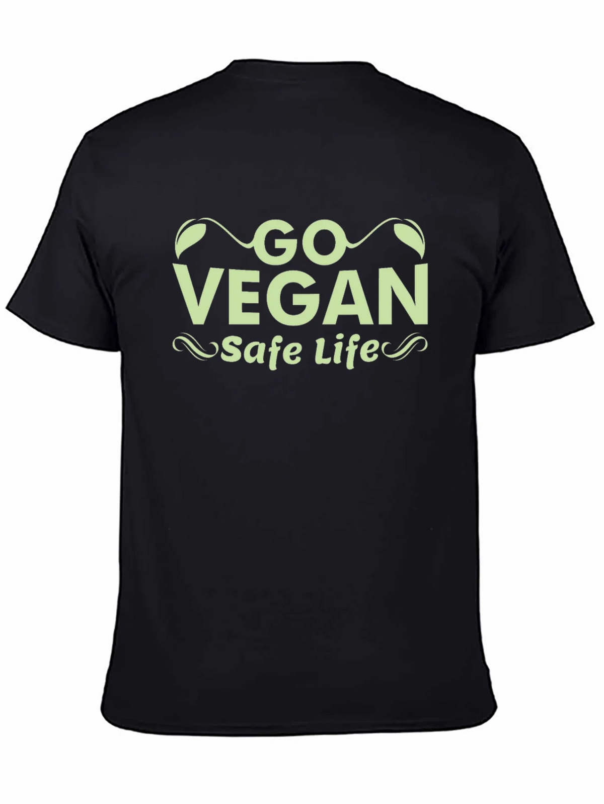 Go Vegan Safe Life Black T-Shirt product image 7