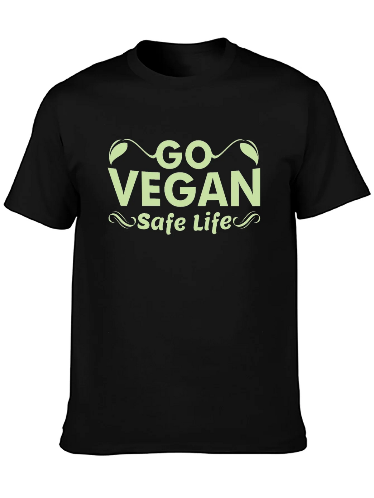Go Vegan Safe Life Black T-Shirt product image 6