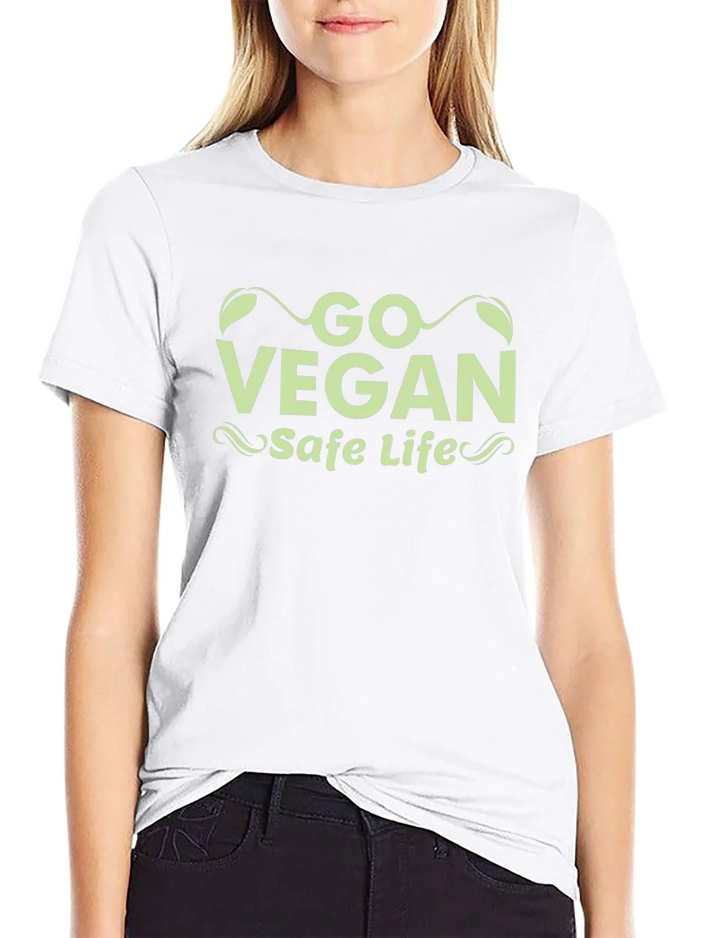 Go Vegan Safe Life Black T-Shirt product image 11