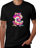Tie-Dye Frog Graphic Black T-Shirt product image 1