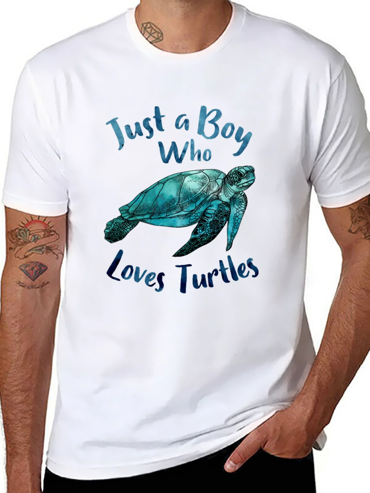 Boy Who Loves Turtles Graphic Tee - Black product image 10