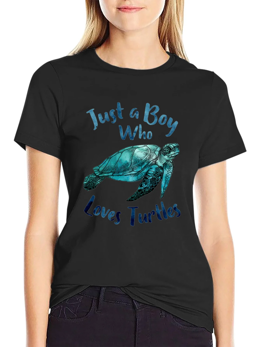 Boy Who Loves Turtles Graphic Tee - Black product image 5