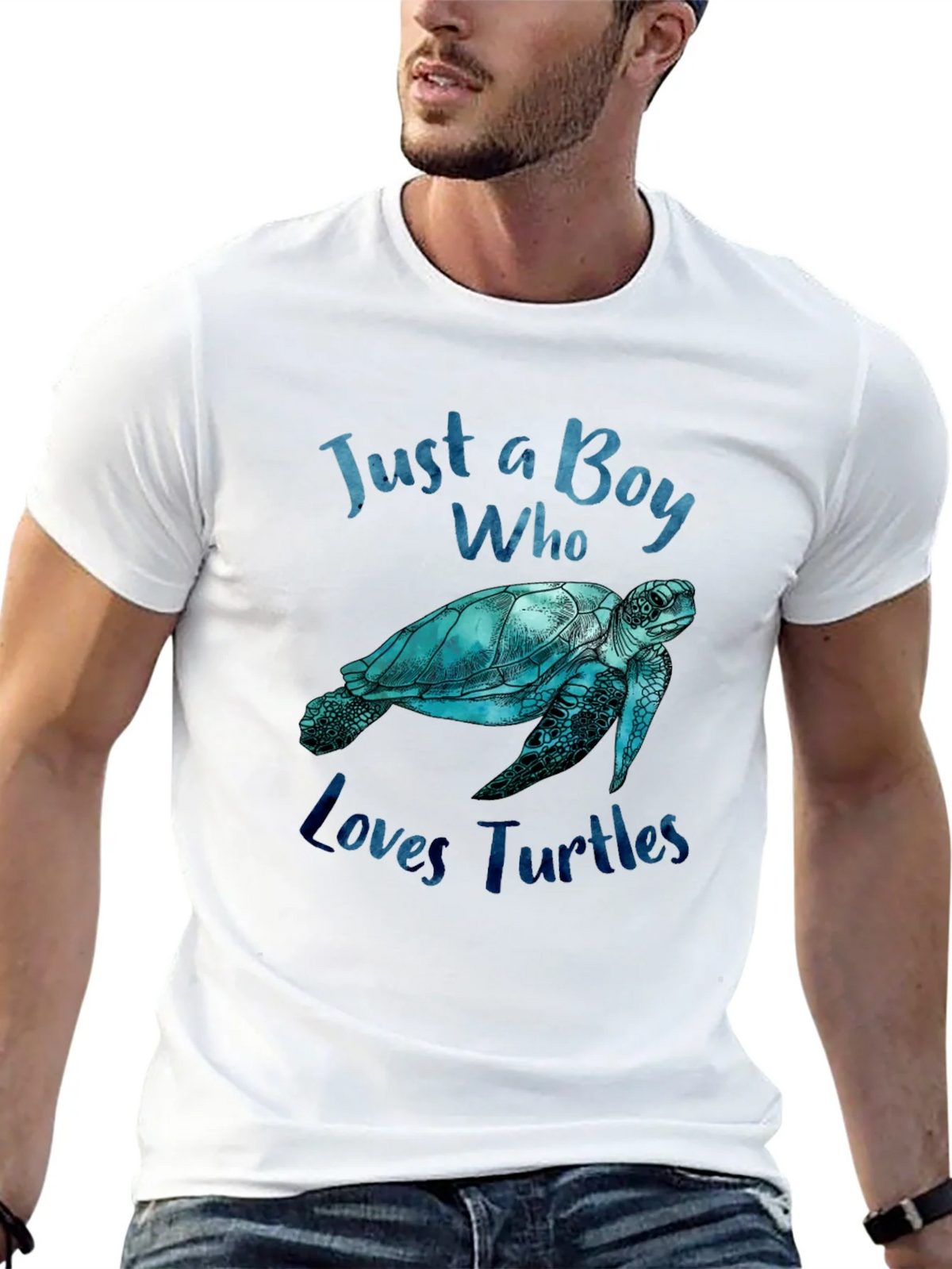 Boy Who Loves Turtles Graphic Tee - Black product image 4