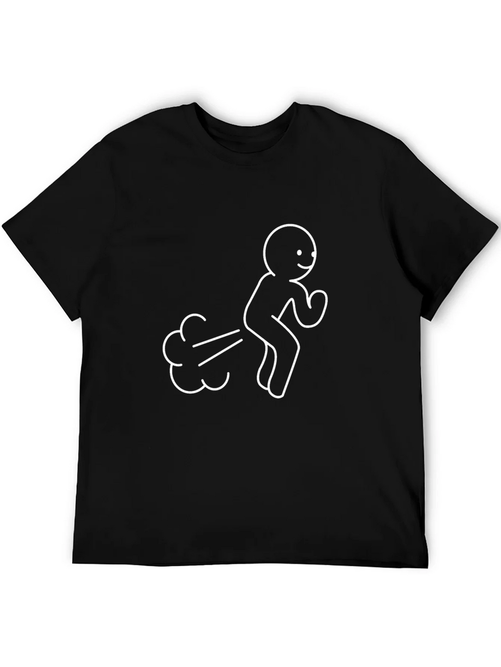 Funny Stick Figure Farting Black T-Shirt product image 8