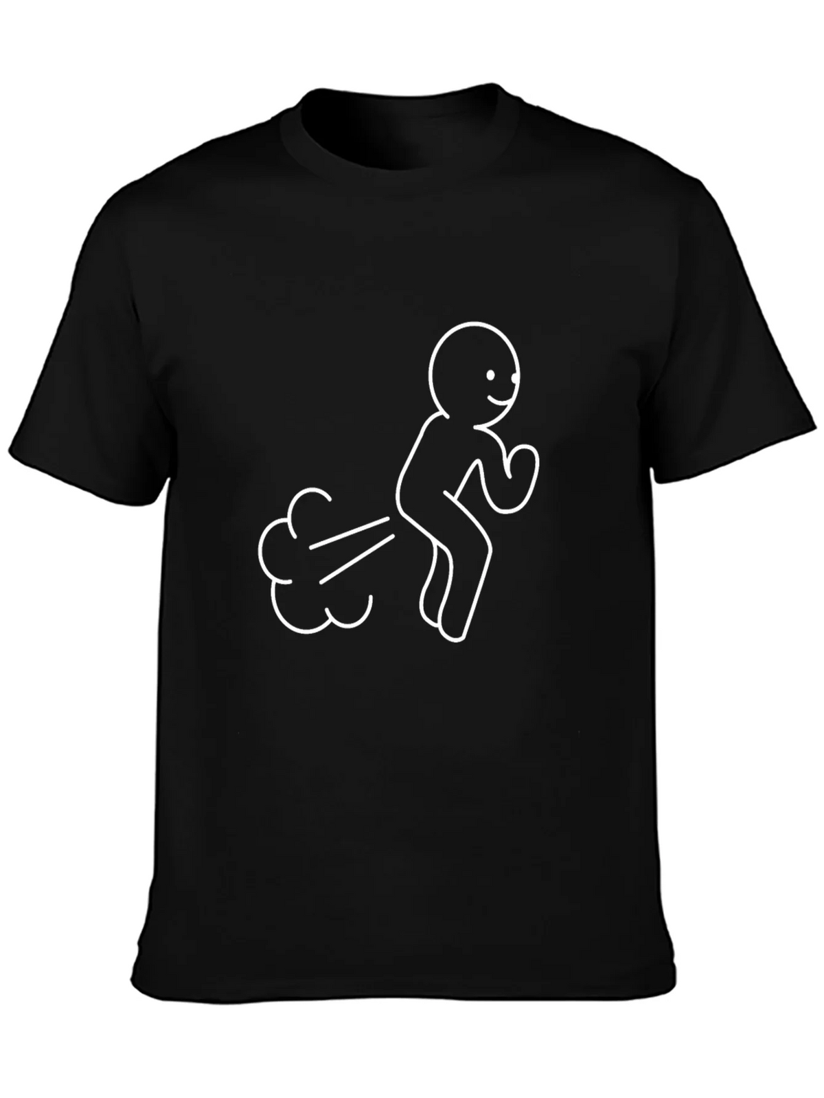 Funny Stick Figure Farting Black T-Shirt product image 6