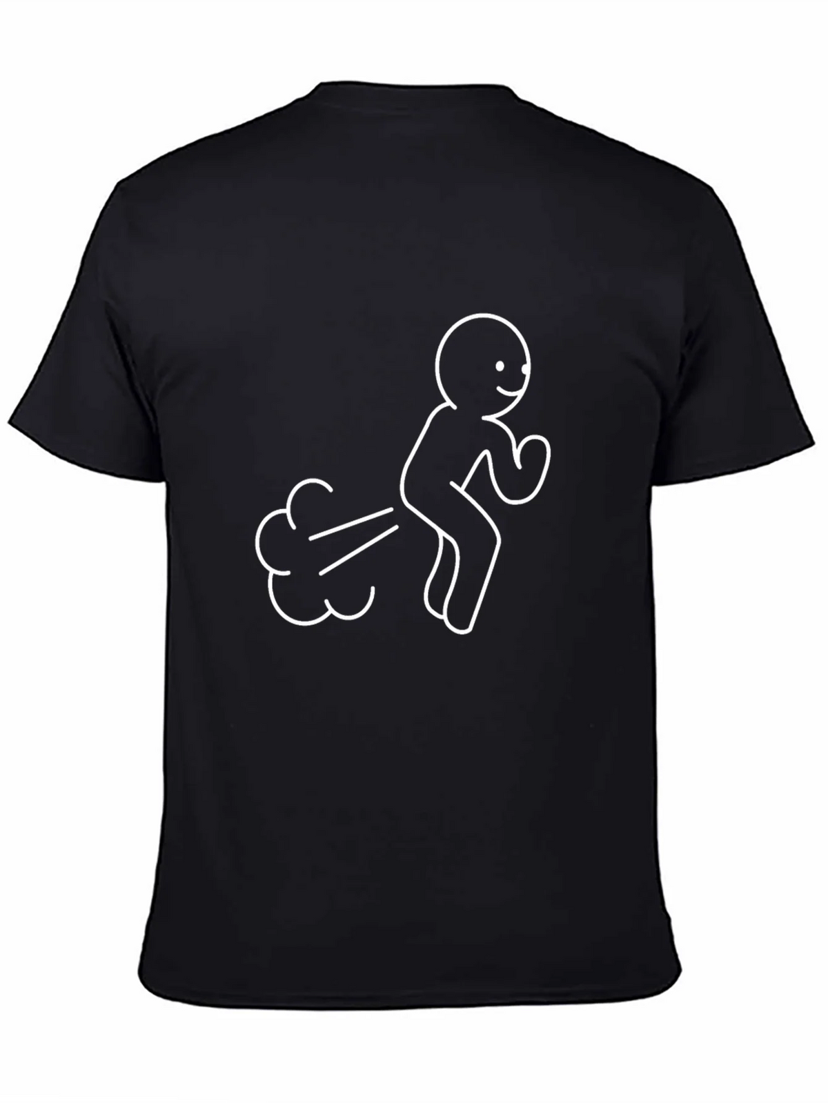 Funny Stick Figure Farting Black T-Shirt product image 7