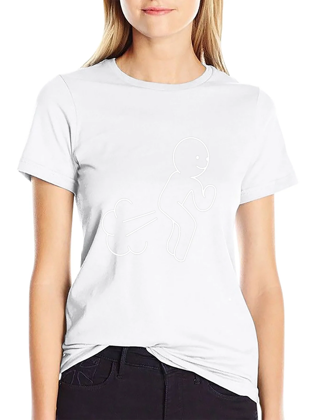Funny Stick Figure Farting Black T-Shirt product image 11