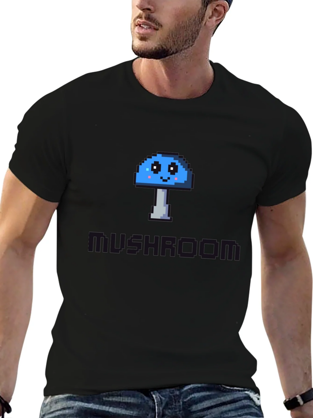Pixel Mushroom Graphic Tee - Unisex Cotton Blend product image 9