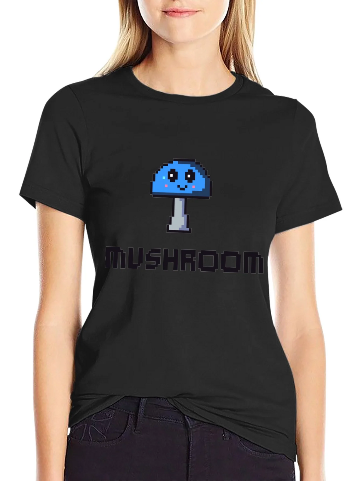 Pixel Mushroom Graphic Tee - Unisex Cotton Blend product image 5