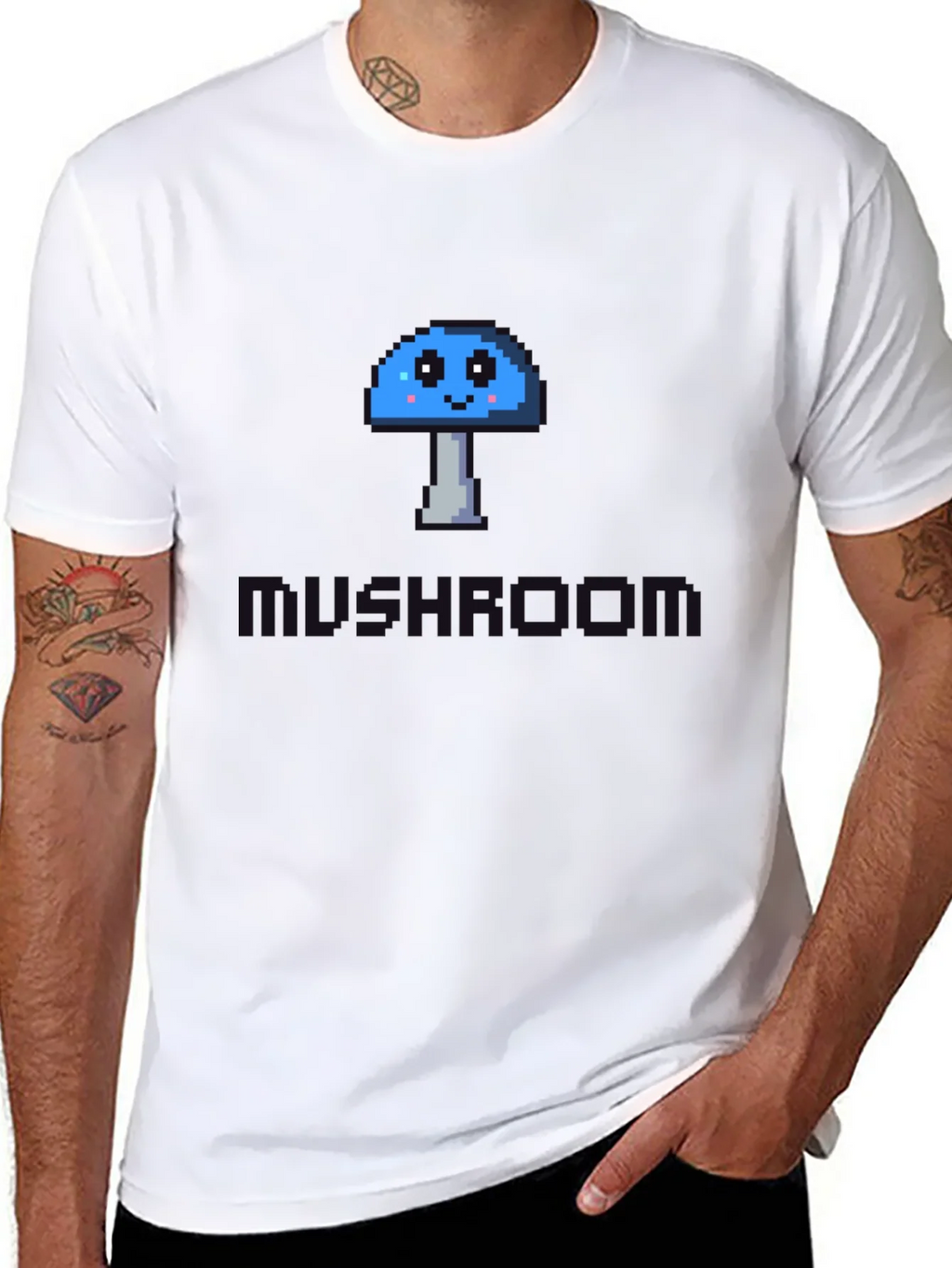 Pixel Mushroom Graphic Tee - Unisex Cotton Blend product image 10