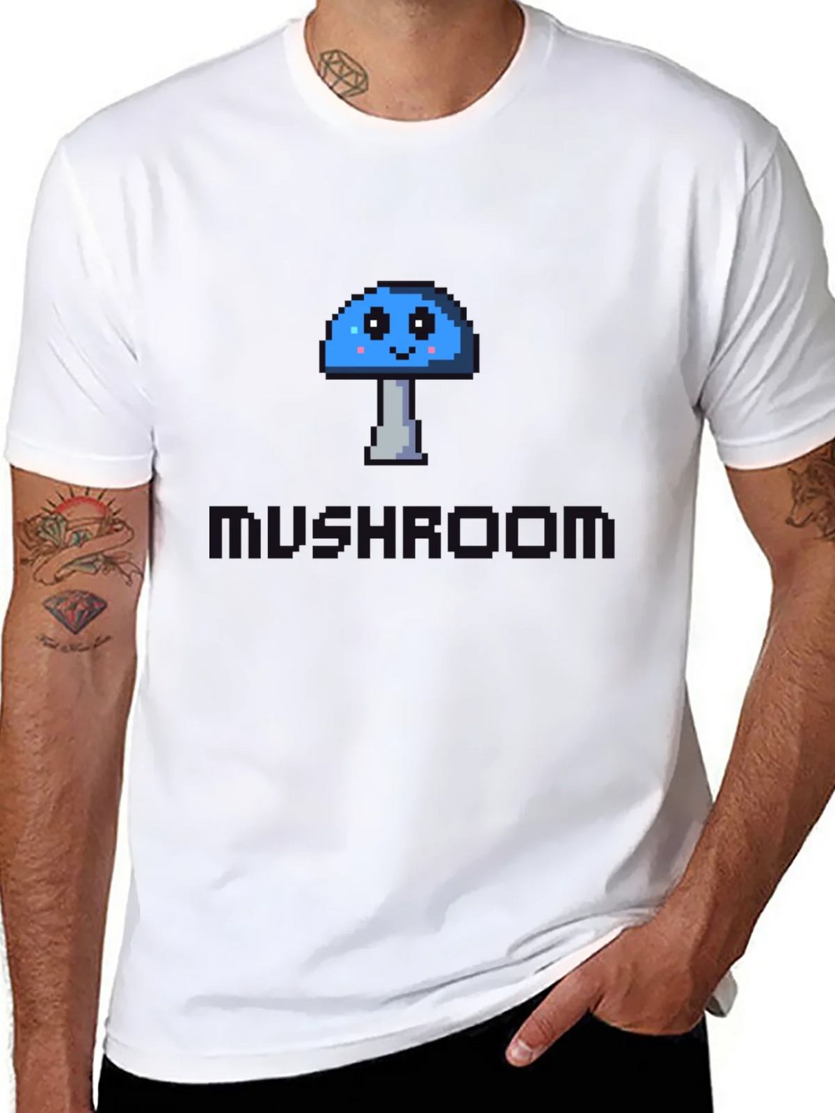 Pixel Mushroom Graphic Tee - Unisex Cotton Blend product image 10