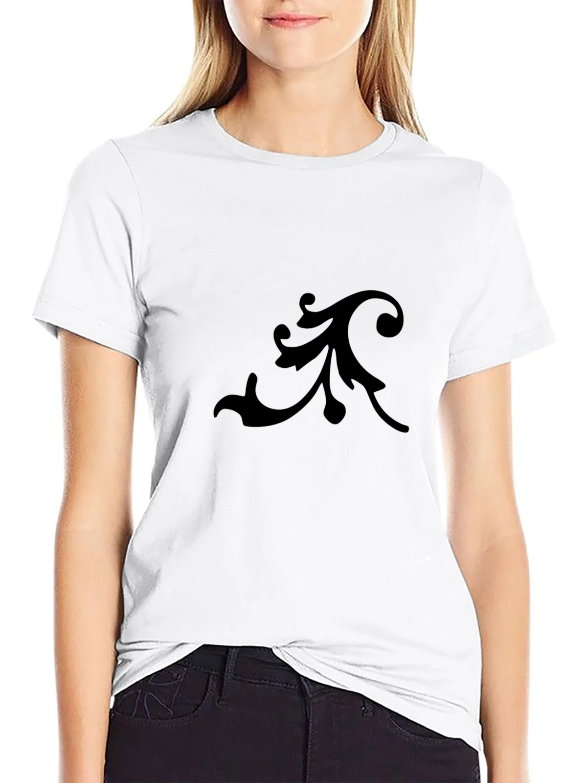 Elegant Black Tee with Floral Design product image 8