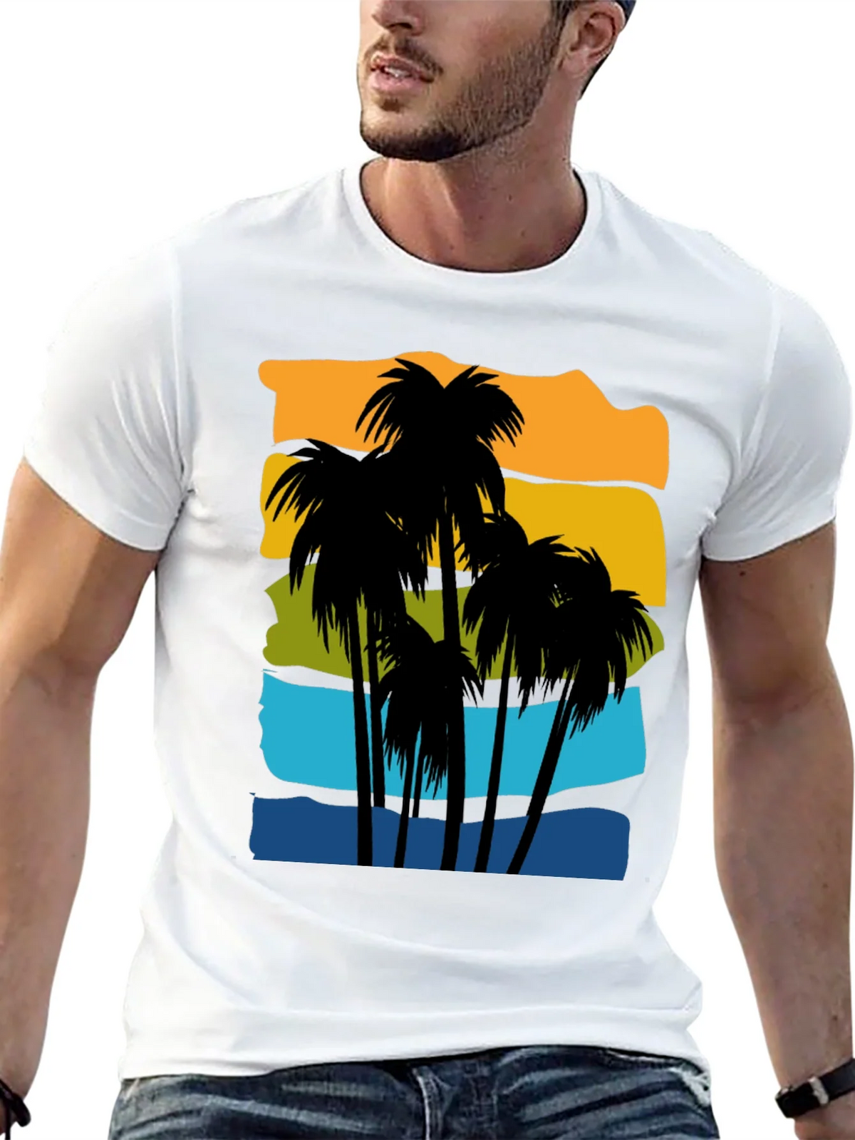 Retro Palm Tree Graphic T-Shirt product image 4