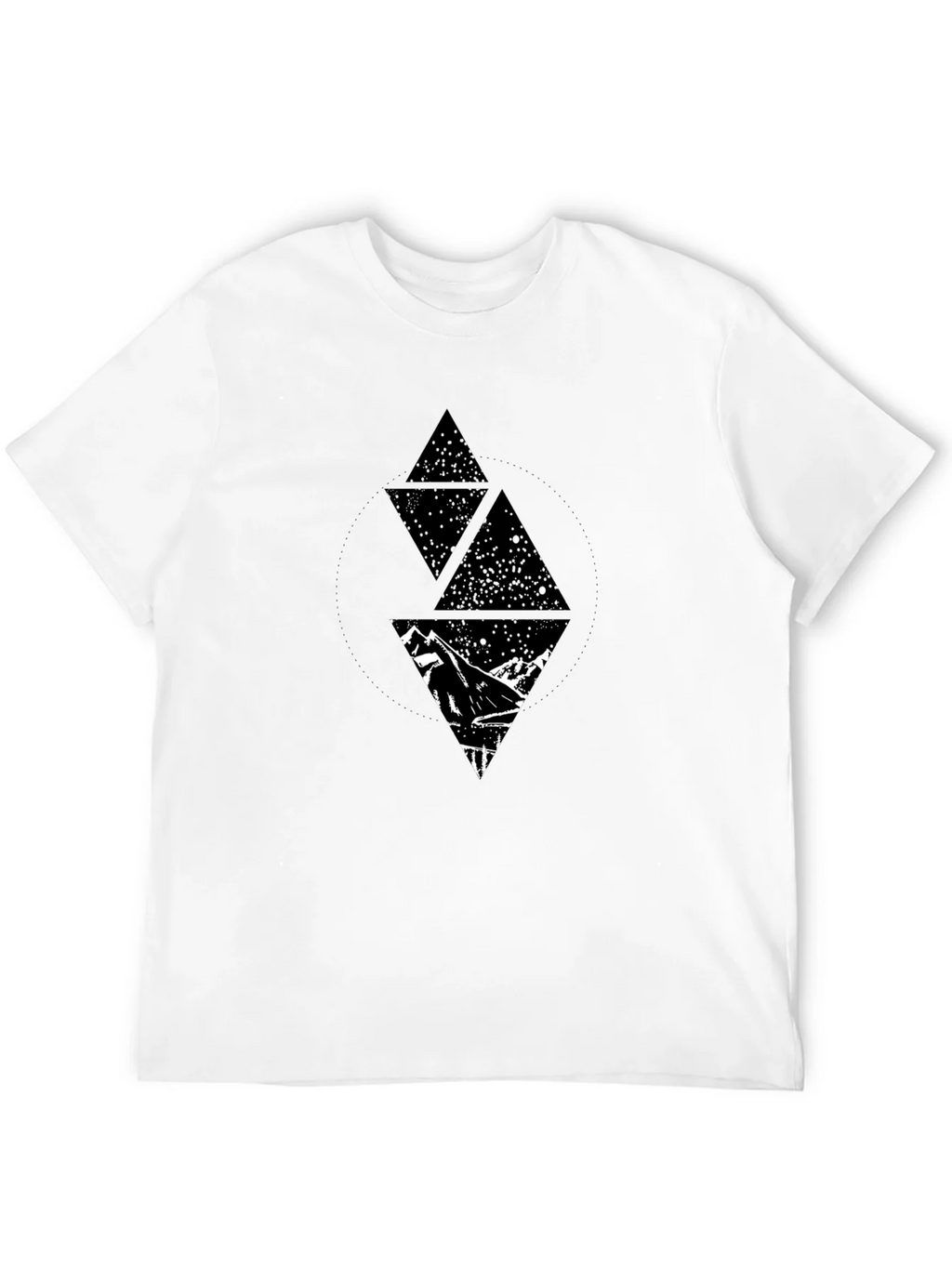 Geometric Mountain Starry Sky Graphic Tee - Black product image 2