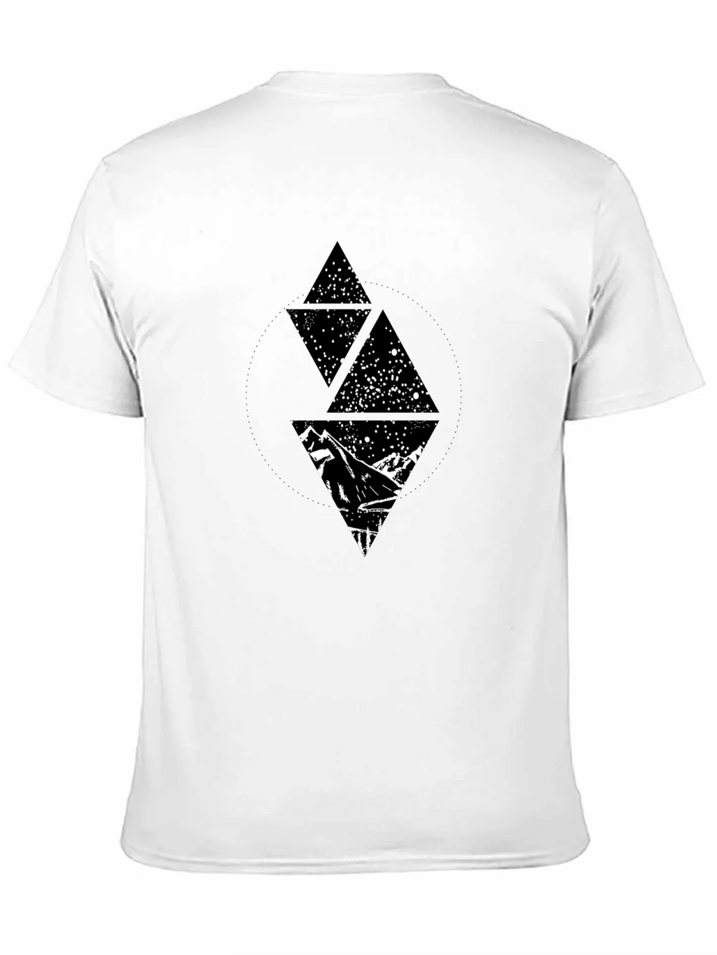 Geometric Mountain Starry Sky Graphic Tee - Black product image 1
