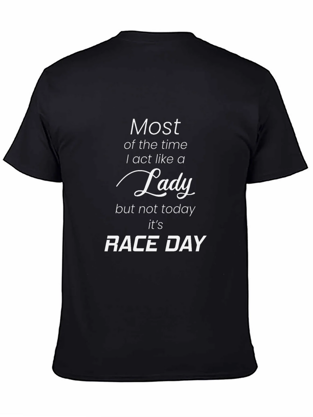 Race Day Lady T-Shirt - Black Graphic Tee product image 5
