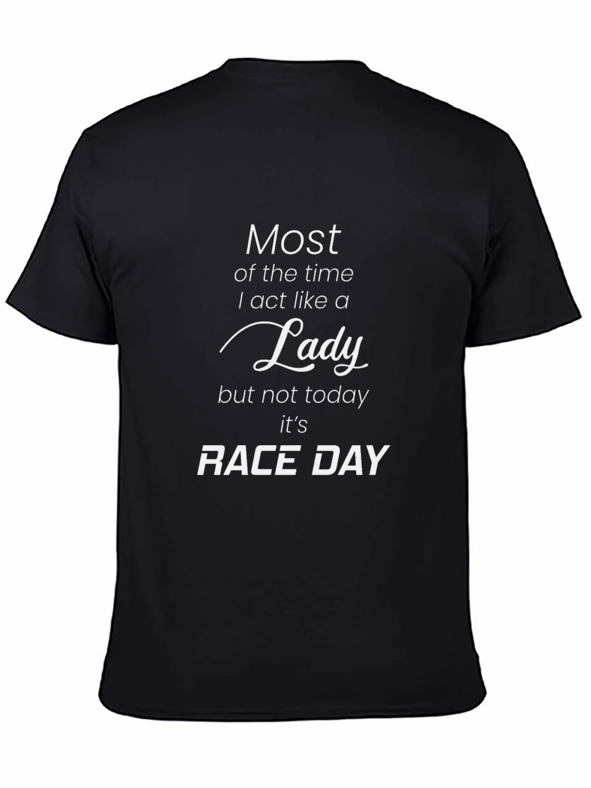 Race Day Lady T-Shirt - Black Graphic Tee product image 5