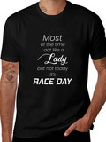 Race Day Lady T-Shirt - Black Graphic Tee product image 1