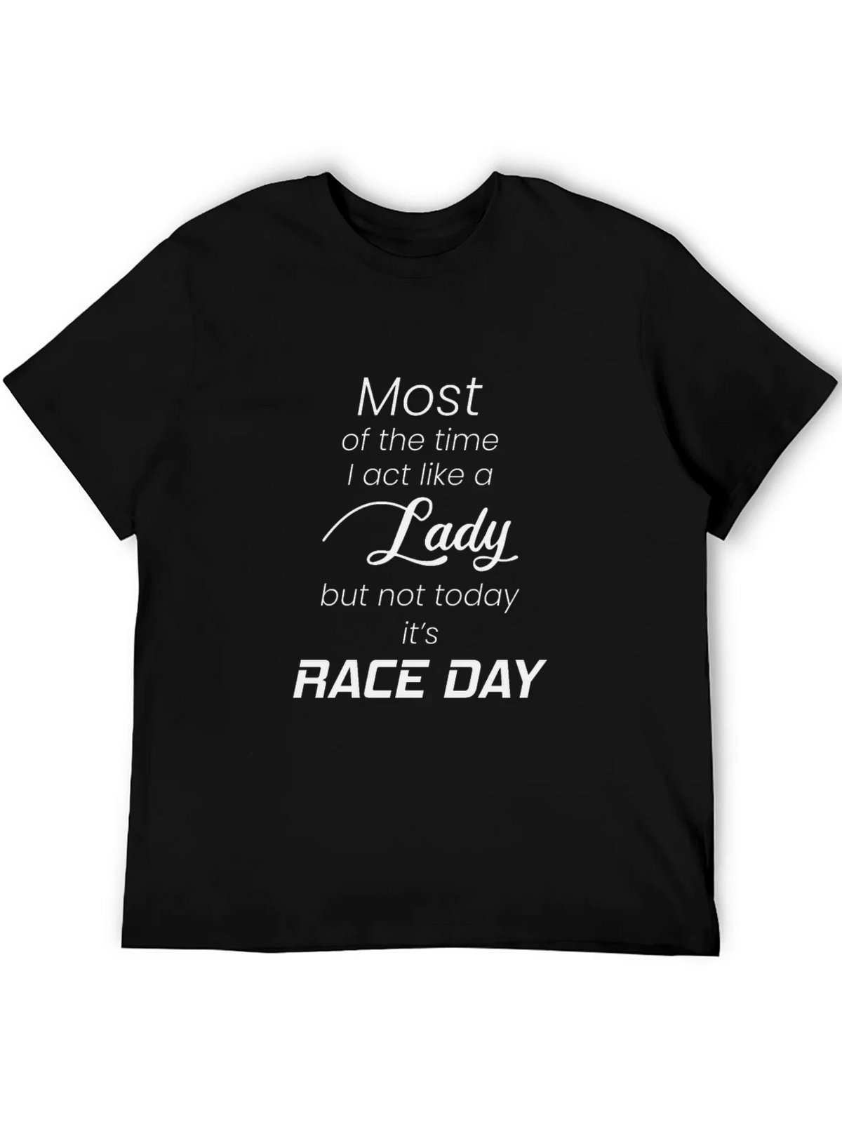 Race Day Lady T-Shirt - Black Graphic Tee product image 6