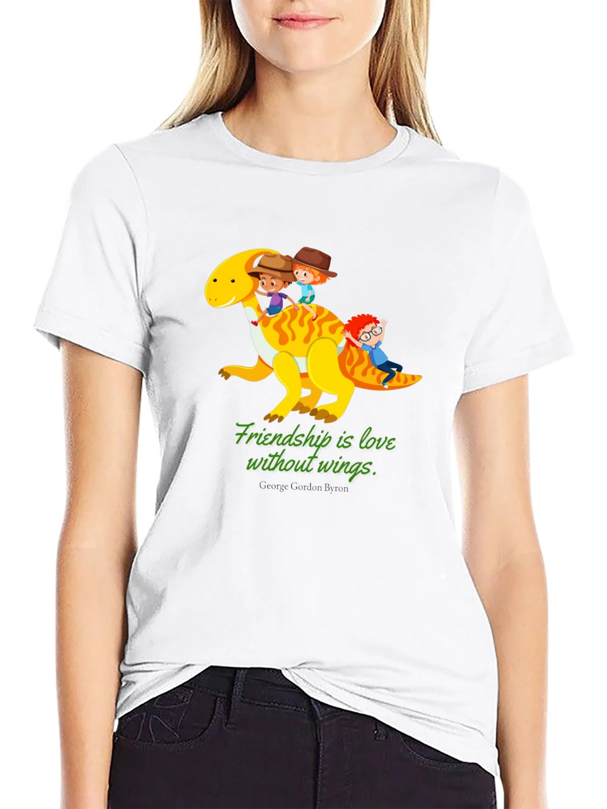 Friendship Dinosaur Kids Black Graphic T-Shirt product image 6