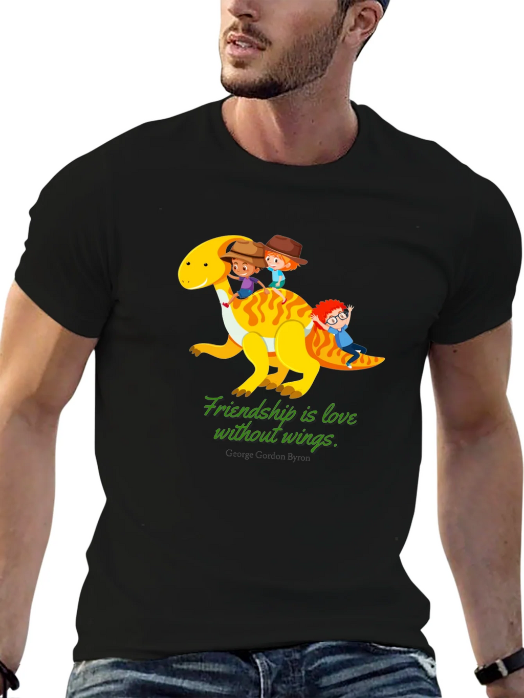 Friendship Dinosaur Kids Black Graphic T-Shirt product image 5