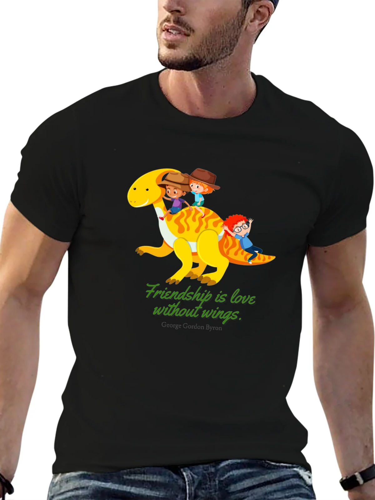 Friendship Dinosaur Kids Black Graphic T-Shirt product image 5