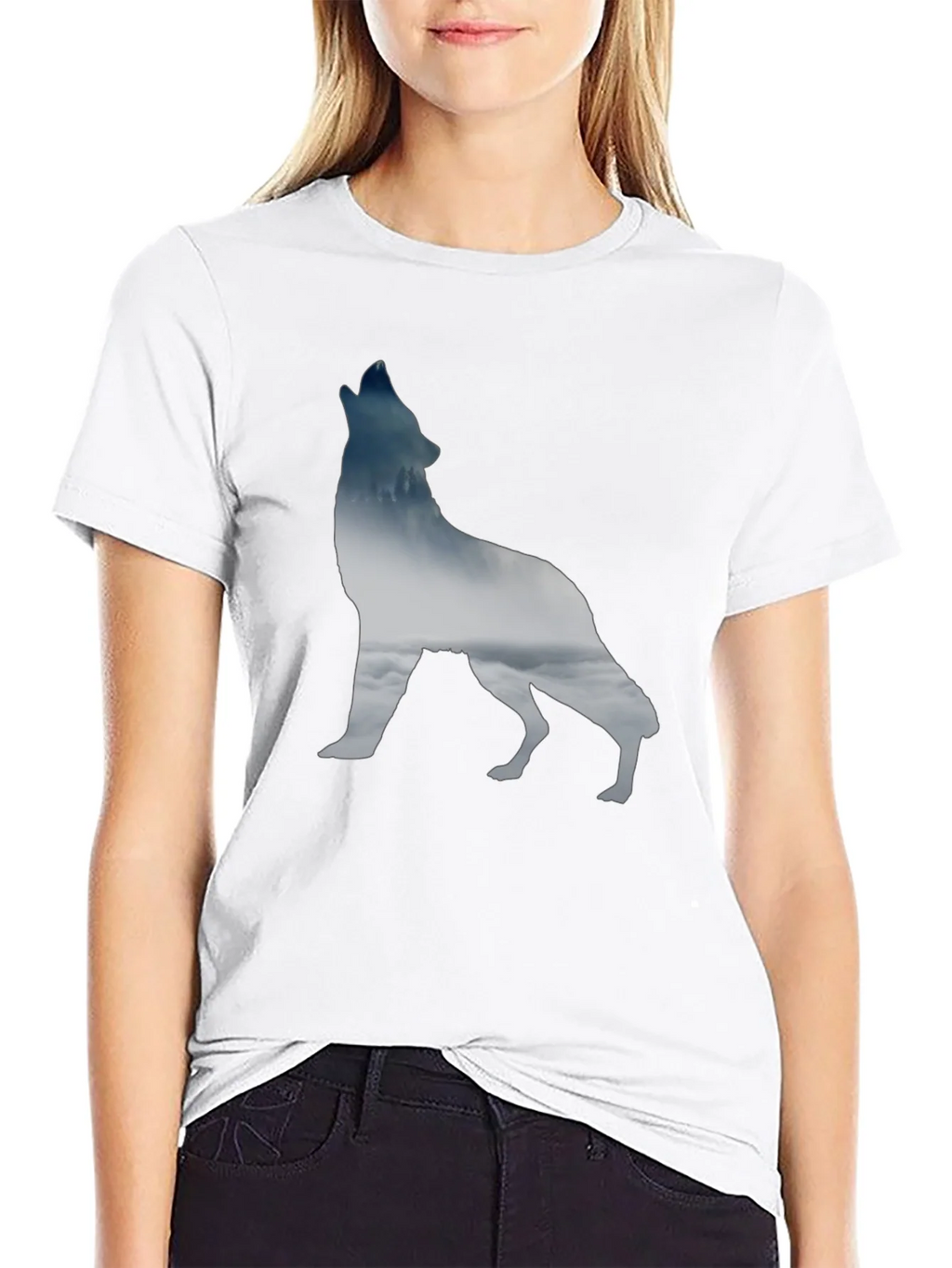 Wolf Silhouette Graphic Tee - Black product image 6