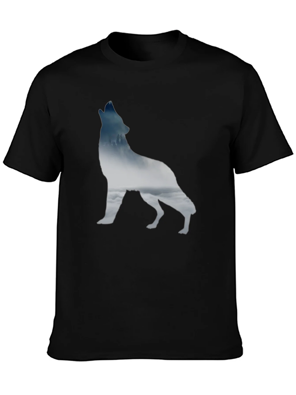 Wolf Silhouette Graphic Tee - Black product image 3