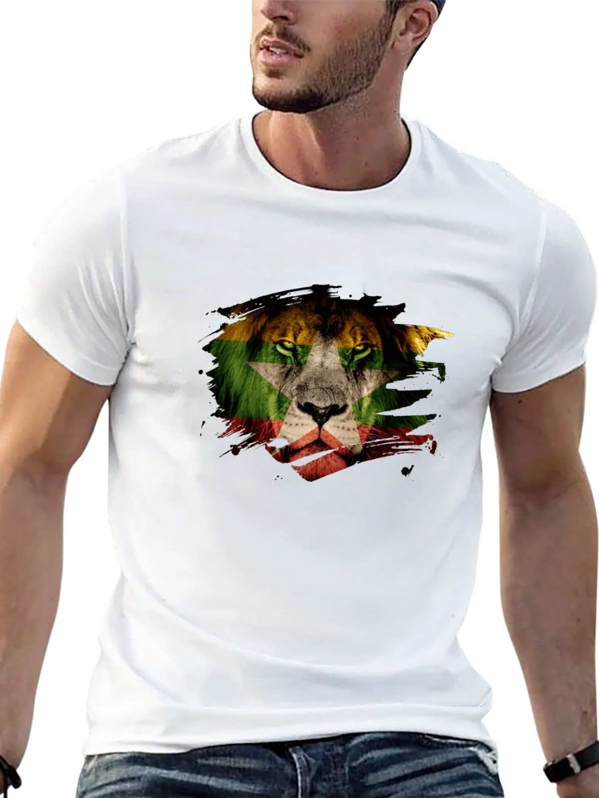 Lion Flag Graphic T-Shirt - Modern Style product image 4