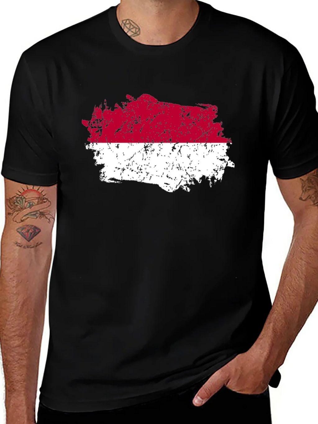 Indonesia Flag T-Shirt - Distressed Graphic Tee product image 1