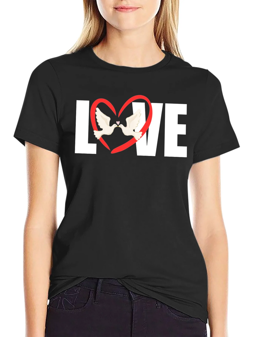 Love Heart Doves Graphic T-Shirt product image 5