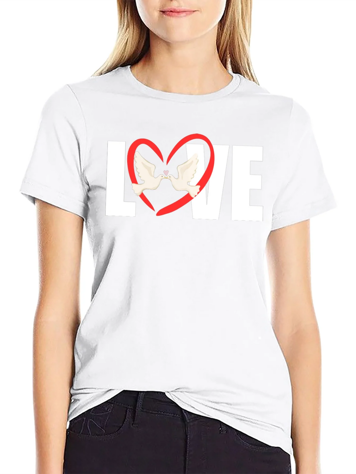 Love Heart Doves Graphic T-Shirt product image 11