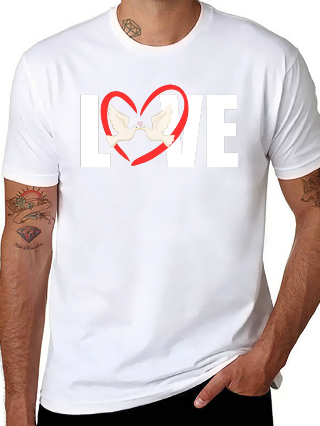 Love Heart Doves Graphic T-Shirt product image 10