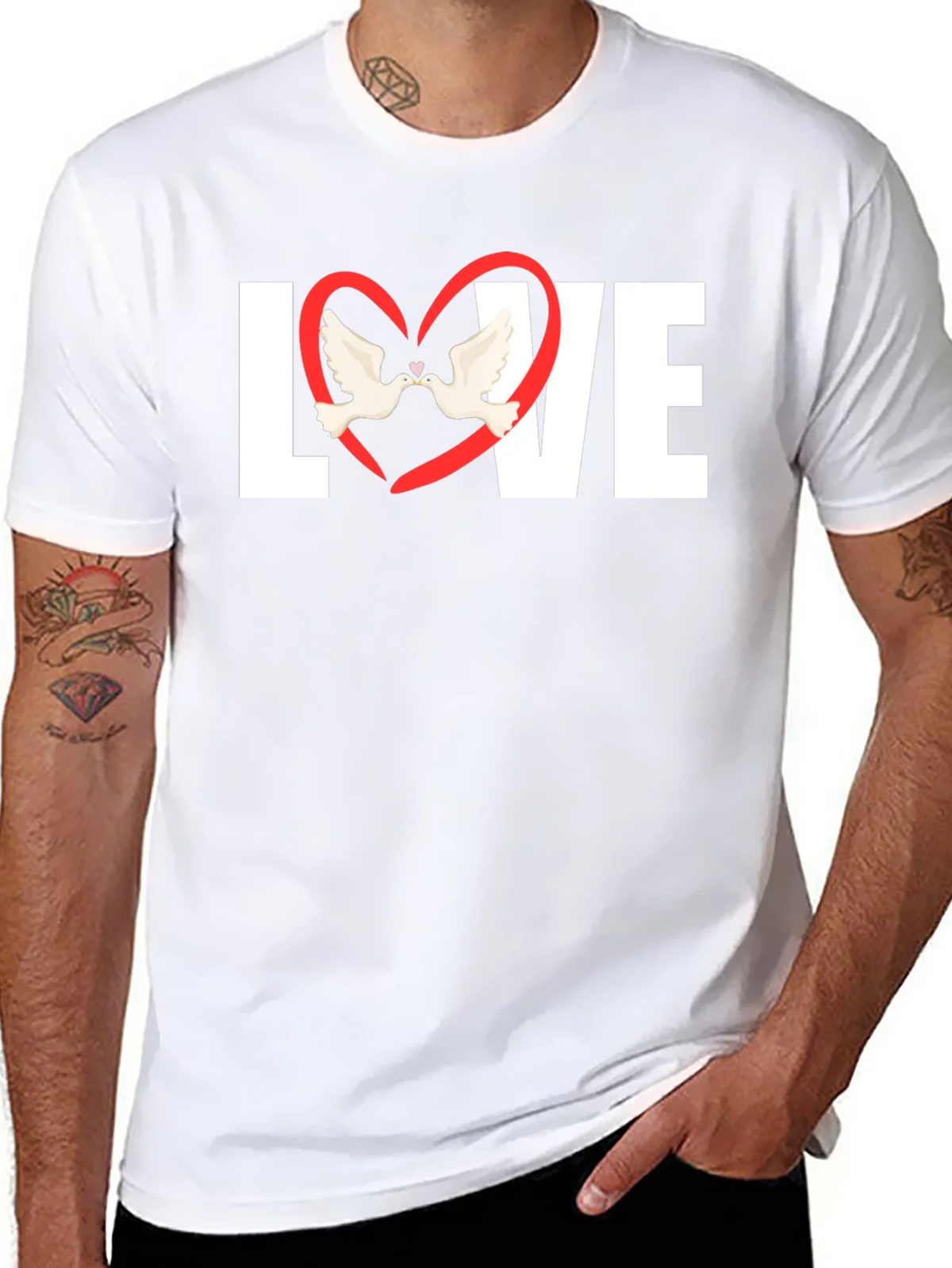 Love Heart Doves Graphic T-Shirt product image 10