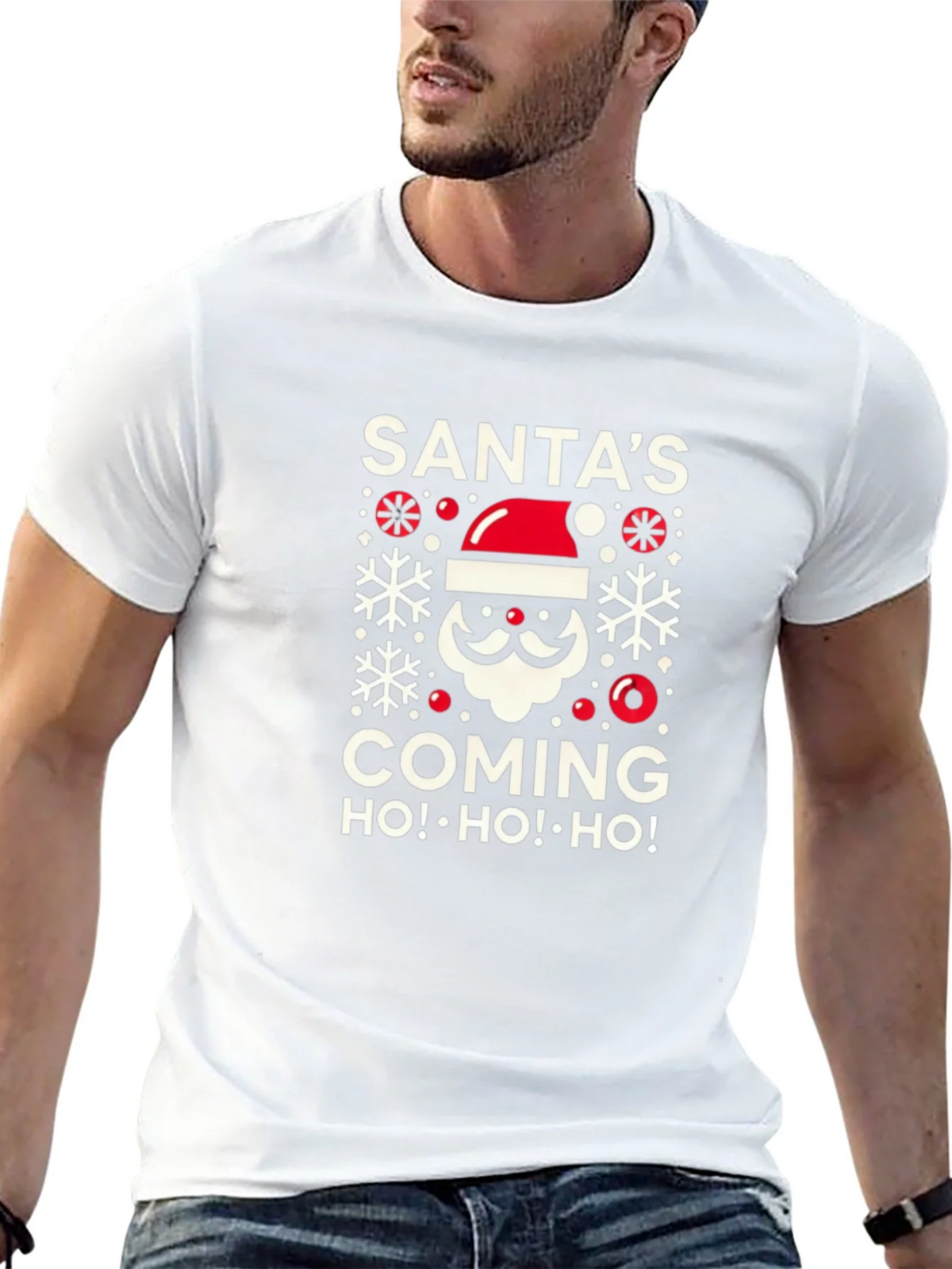 Santas Coming T-Shirt Holiday Festive product image 4