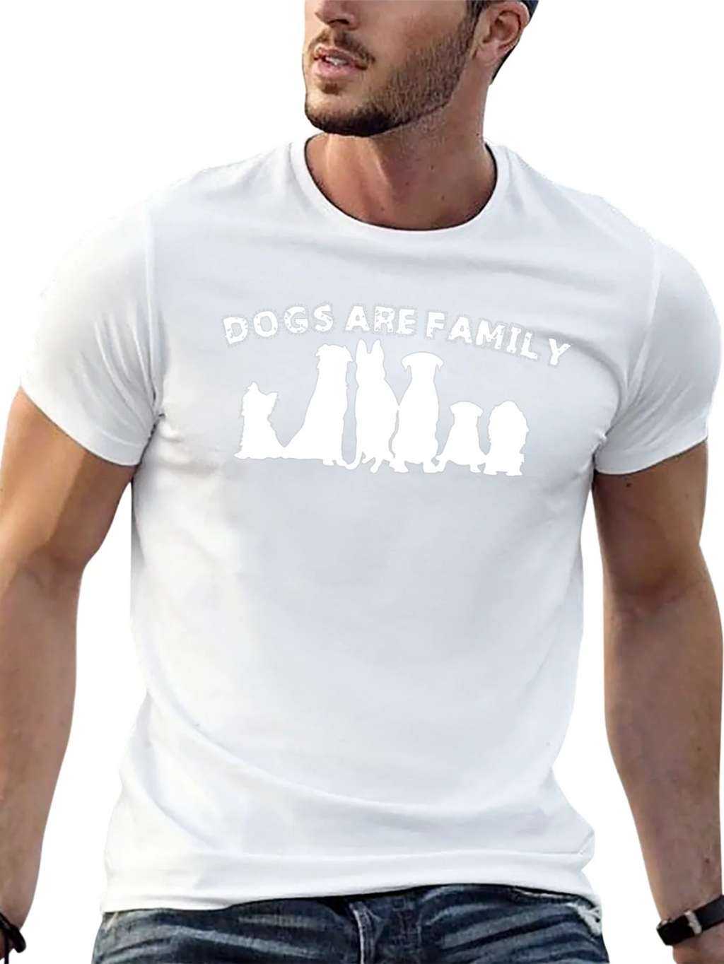 Dogs Are Family Graphic Tee - Black Cotton Blend product image 4